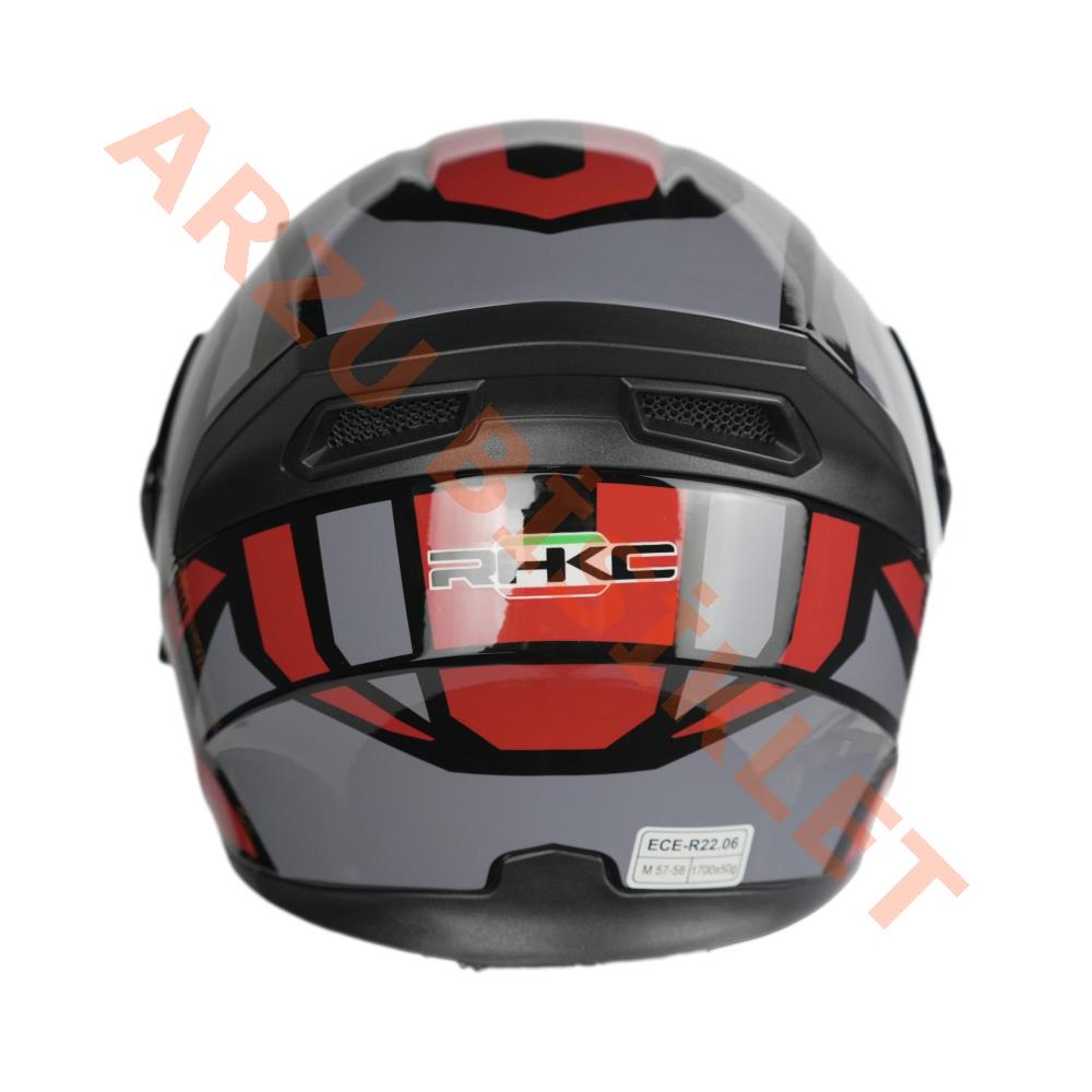 ÇENE AÇILIR VİZÖRLÜ KASK [KC902] [SİYAH-KIRMIZI-GRİ] [XL]