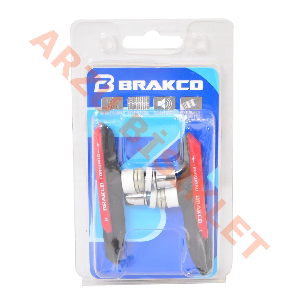 V BRAKE FREN PABUCU - 4 MEVSİM [KIRMIZI / SİYAH] BRAKCO TAIWAN