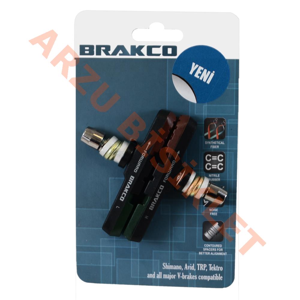 V BRAKE FREN PABUCU - ASİMETRİK - 3 RENKLİ [72 mm] BRAKCO TAIWAN